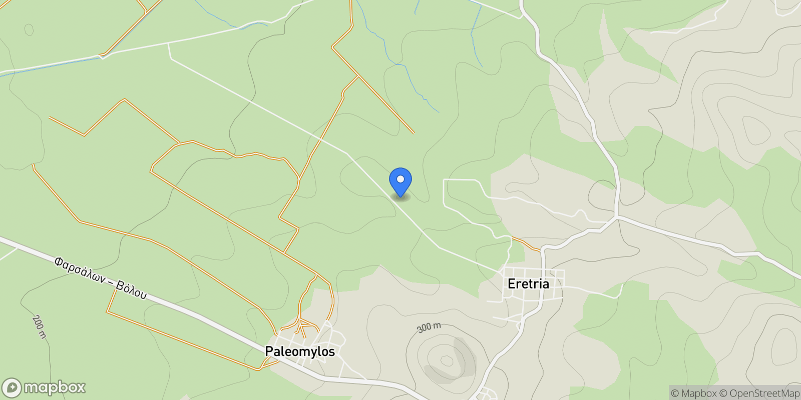 Map showing Poludamanta, Thessaly and Central Greece, Greece.