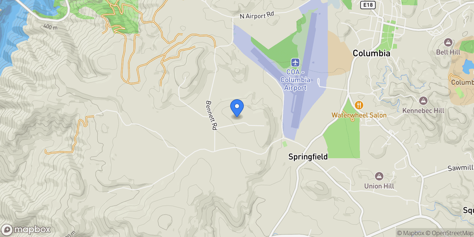 Map showing 10270 Slate Rim Rd, Columbia, California, United States.