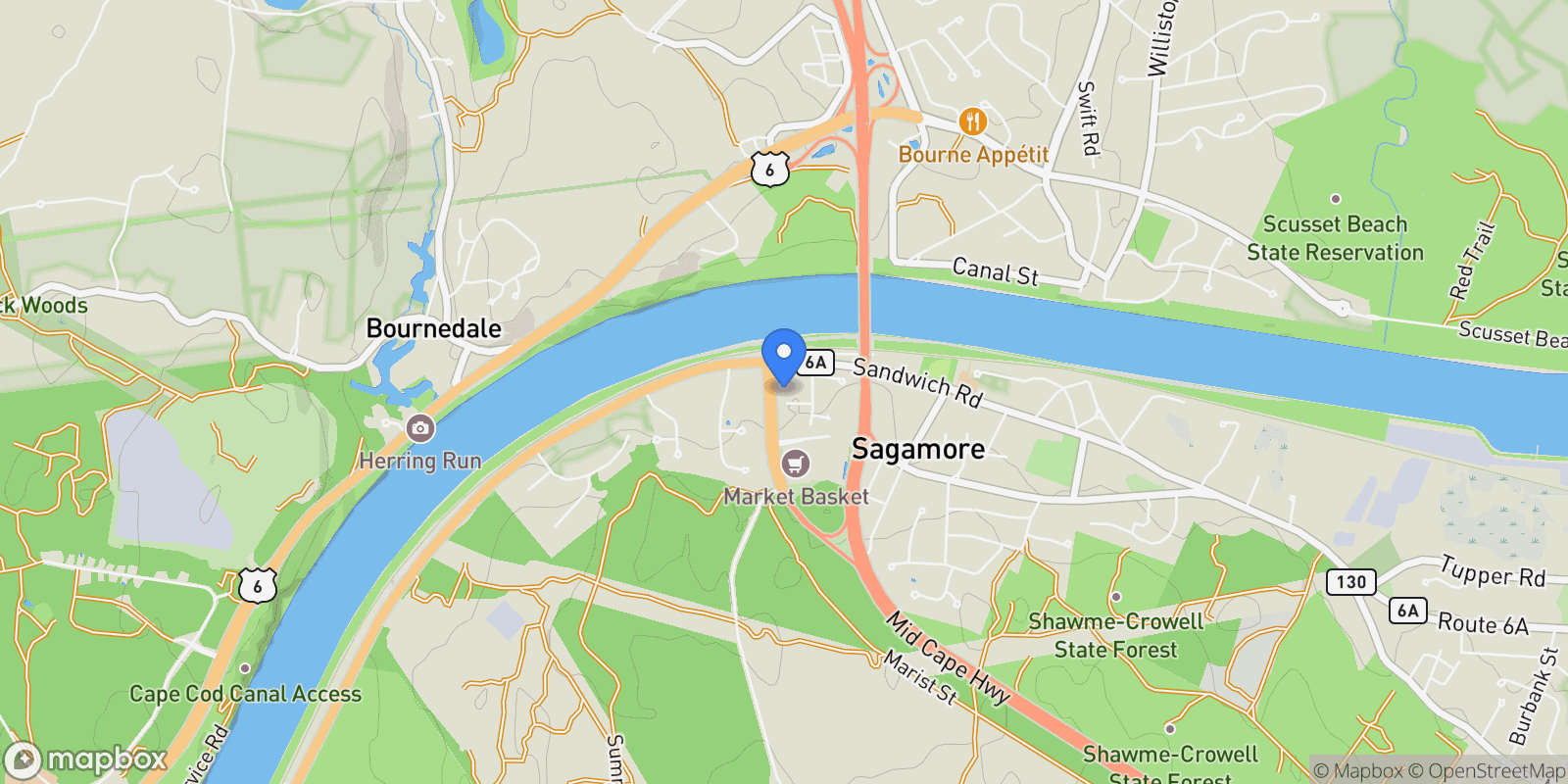 Map showing 6 Louis Avenue, Sagamore, MA 02561, Bourne, Massachusetts, United States.