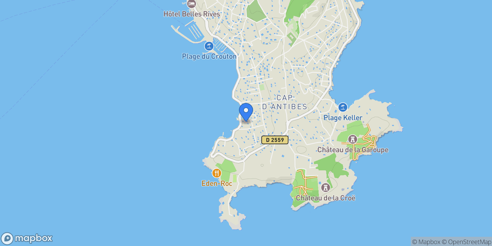Map showing Antibes, Provence-Alpes-Côte d'Azur, France.
