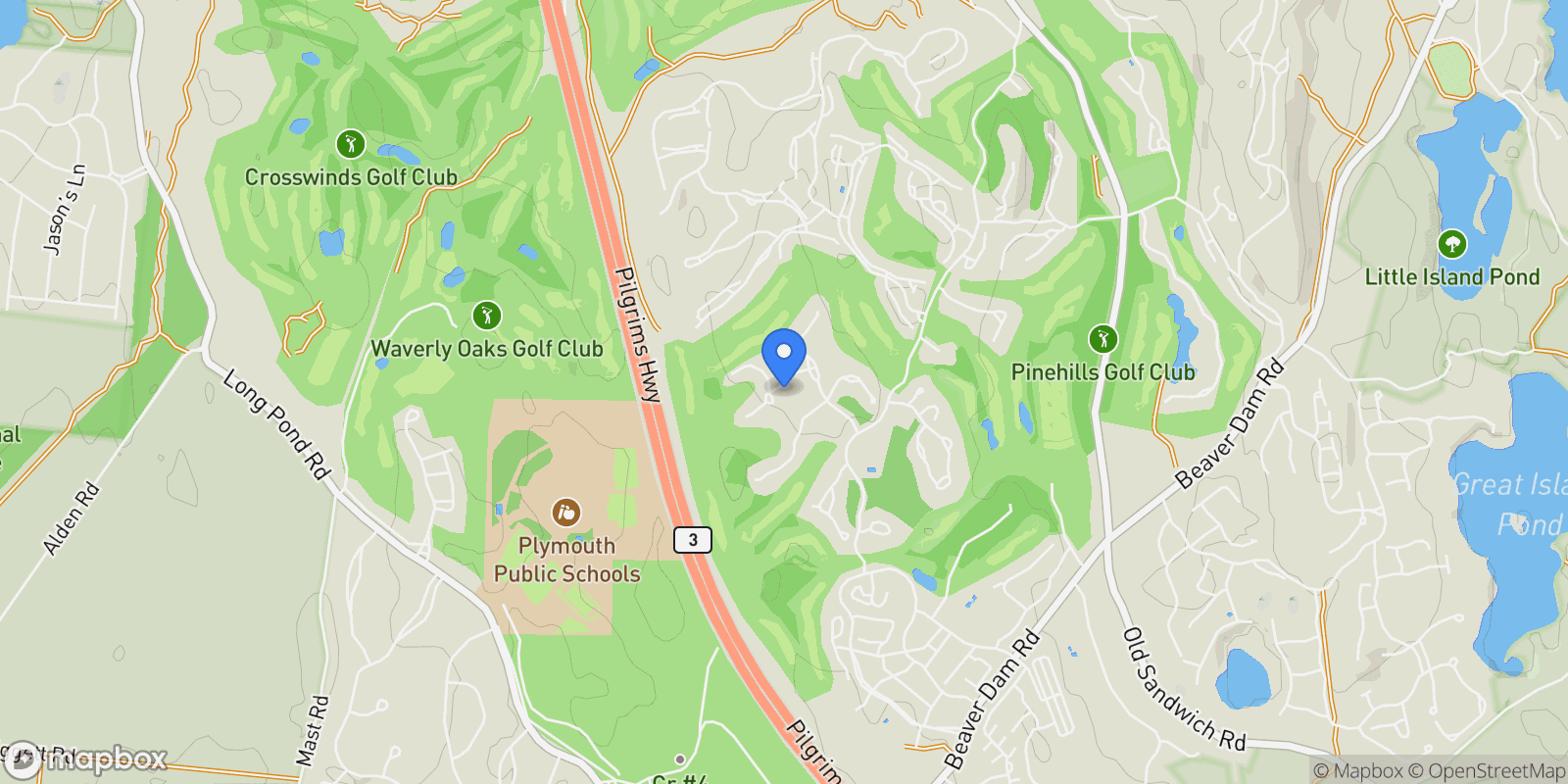 Map showing 18 Great Kame, Plymouth, MA 02360, Plymouth, Massachusetts, United States.