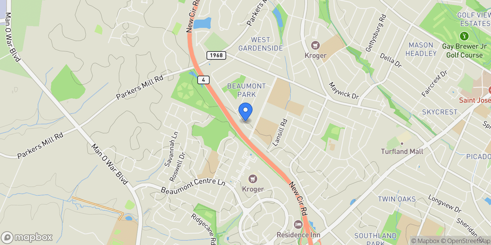 Map showing 2092 Williamsburg Road, Lexington, KY 40504, Lexington, Kentucky, United States.