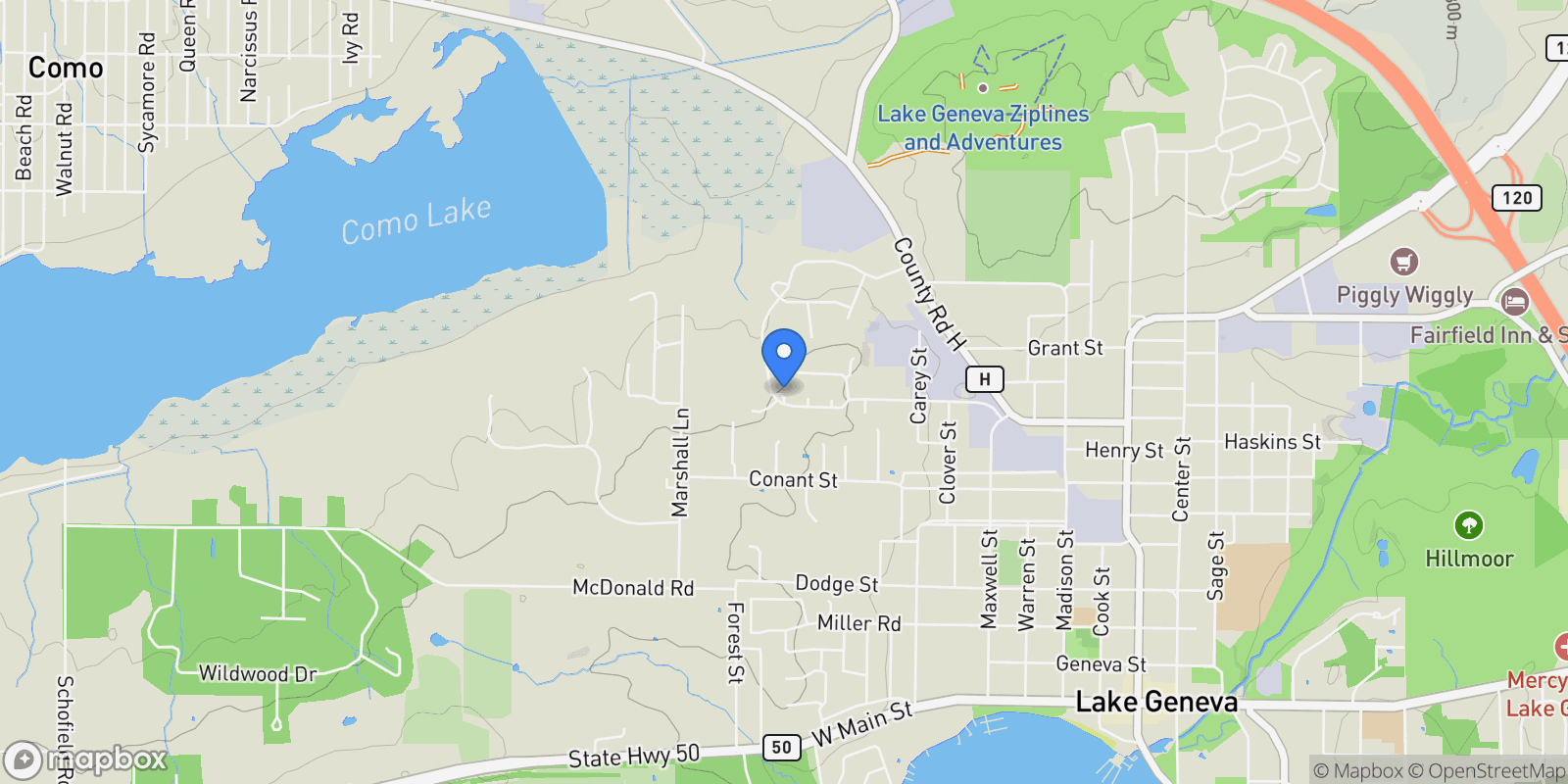 Map showing 1785 LaSalle Street , Lake Geneva, WI 53147, Lake Geneva, Wisconsin, United States.