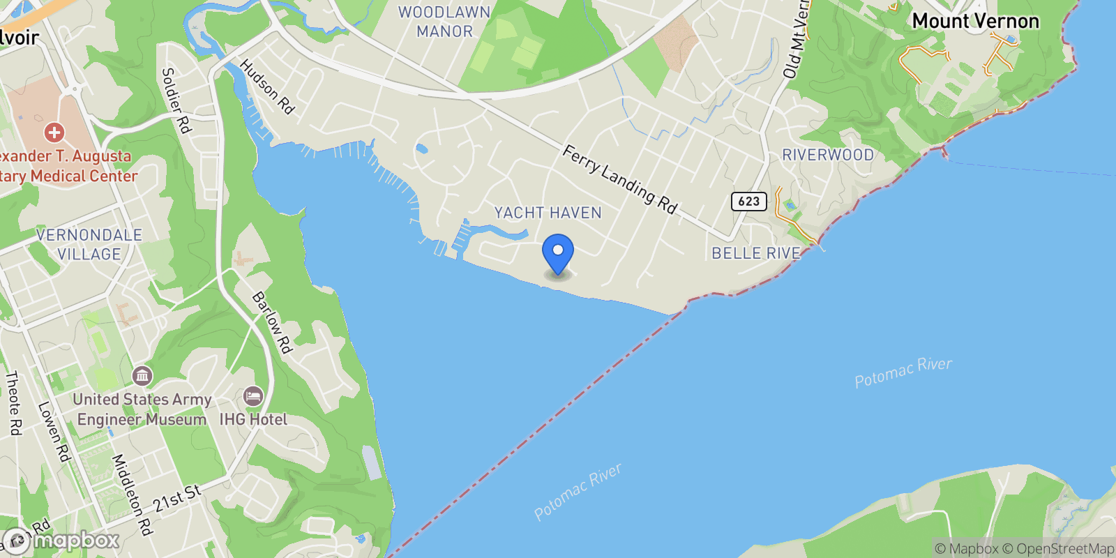 Map showing 4509 Carlby Lane, Alexandria, VA 22309, Mount Vernon, Virginia, United States.