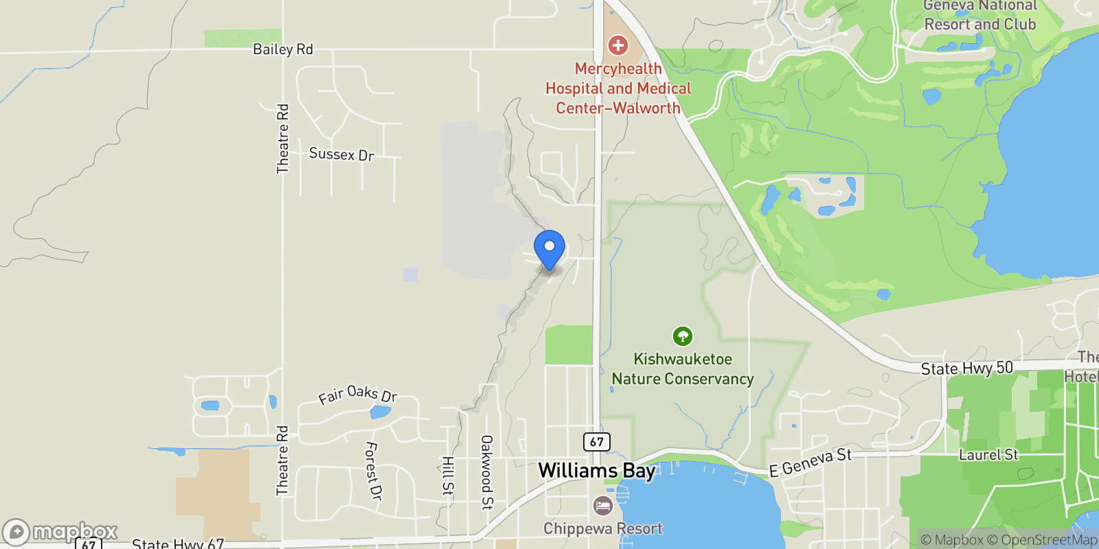 Map showing 317 Crocus Street , Williams Bay, WI 53191, Williams Bay, Wisconsin, United States.