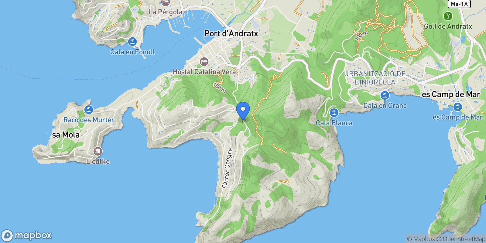 Map showing Carrer Orada, 14, 07157 Port d'Andratx, Illes Balears, España, Port d'Andratx, Andratx, Balearic Islands.