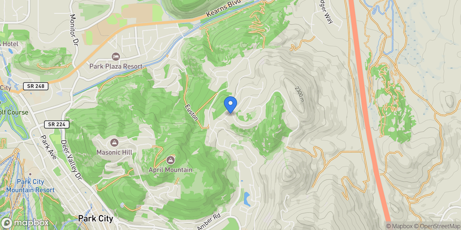 Map showing 3460 Sun Ridge Drive, Park City, Utah, United States.