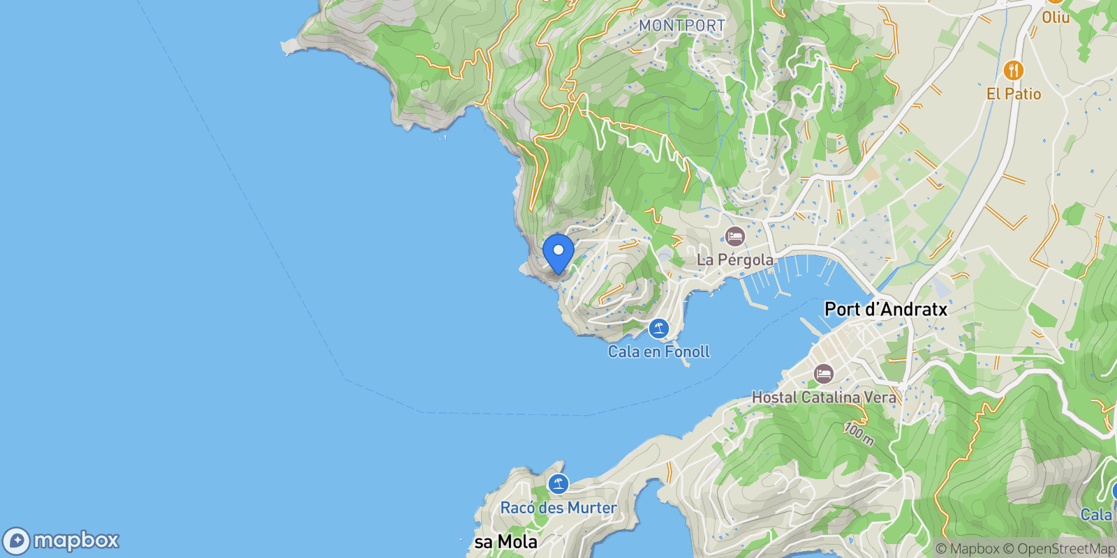 Map showing Carrer Cadernera, 14, 07157 Andratx, Illes Balears, España, Port d'Andratx, Andratx, Balearic Islands.