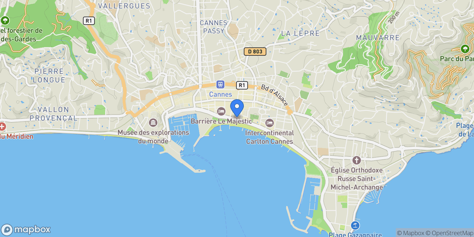 Map showing Cannes, Provence-Alpes-Côte d'Azur, France.
