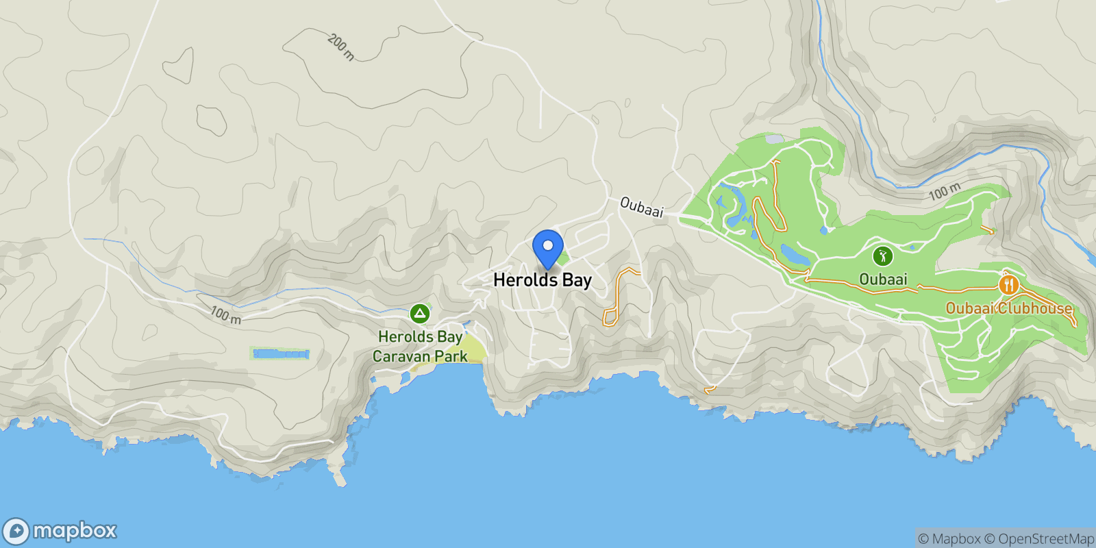 Map showing Herold's Bay, WC, Herolds Bay, Western Cape, South Africa.