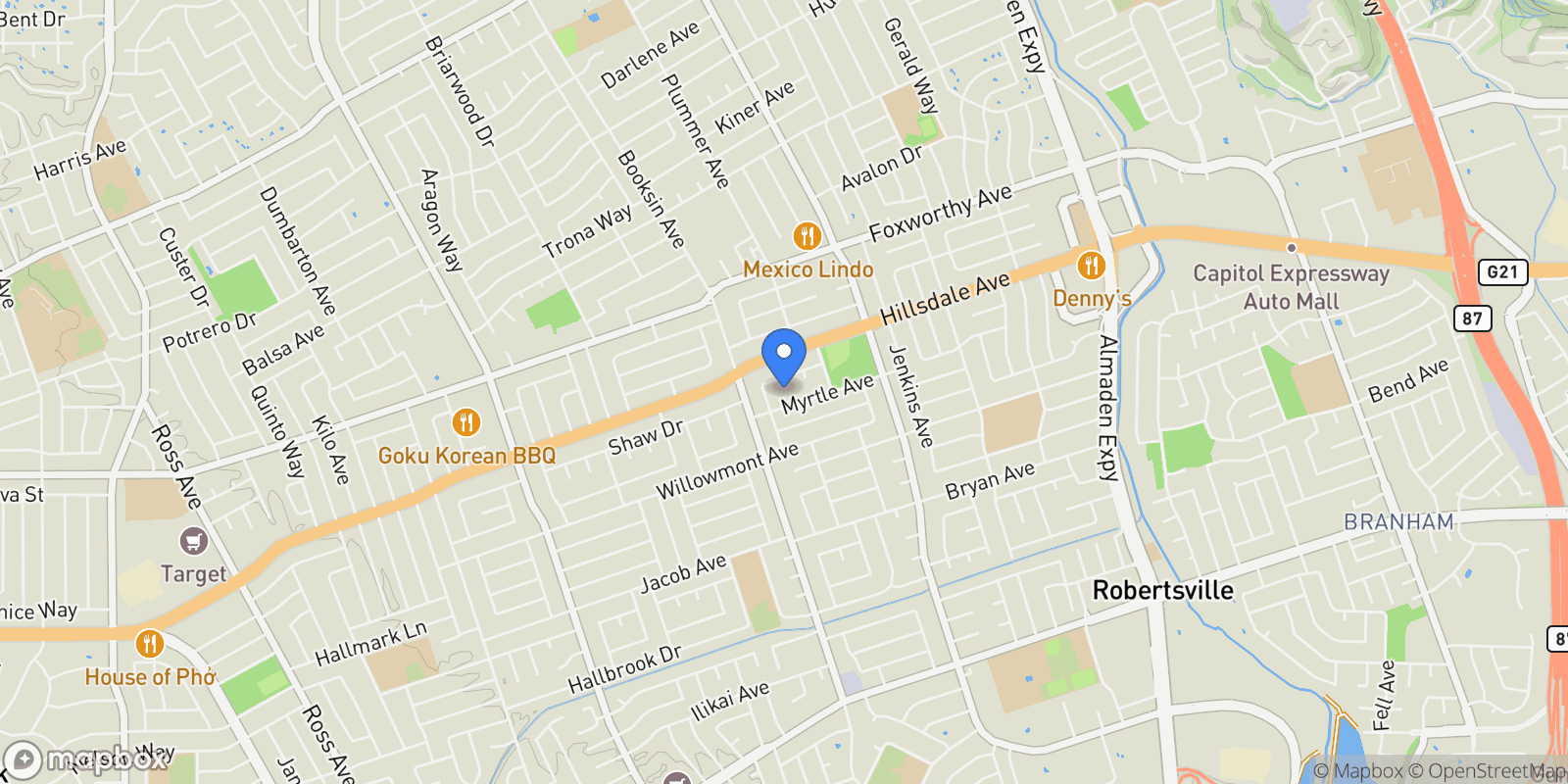 Map showing 1472 Fairhaven Court, San Jose, California, United States.