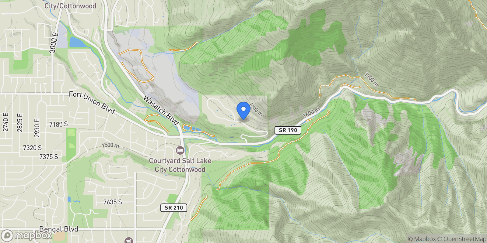 Map showing 4141 E Canyon Estate Drive, Cottonwood Heights, Utah, United States.