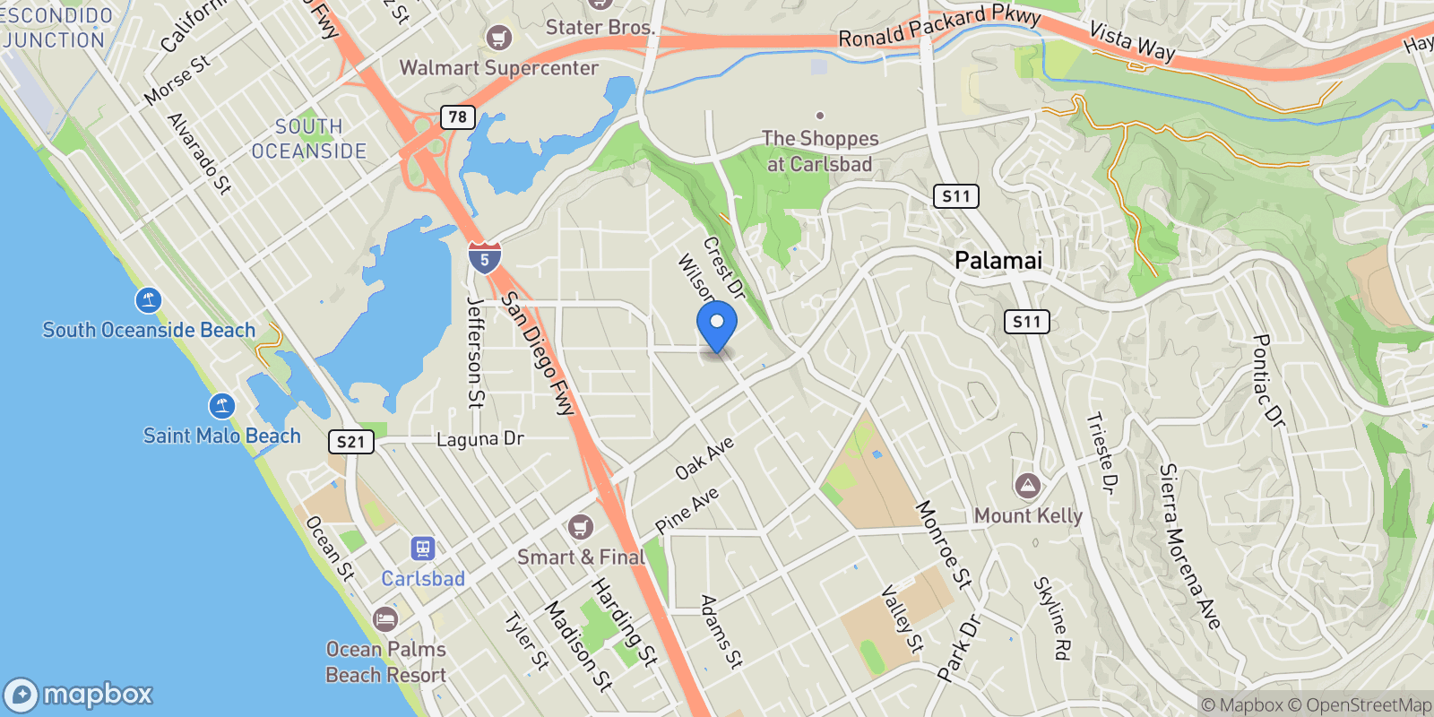 Map showing 2925 Valley St, Carlsbad, CA 92008, Carlsbad, California, United States.