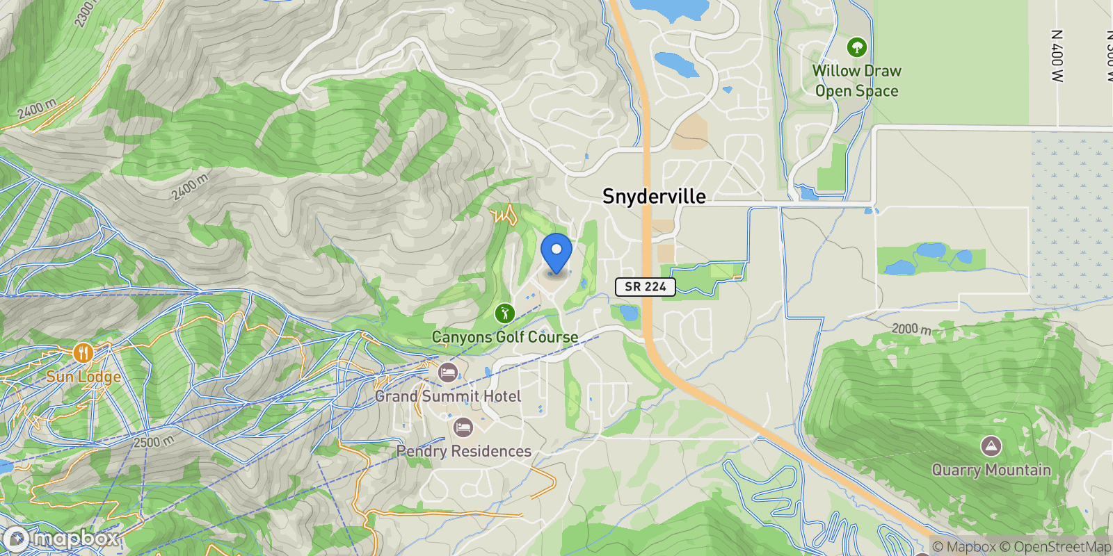 Map showing 2100 Frostwood Boulevard, Park City, Utah, United States.