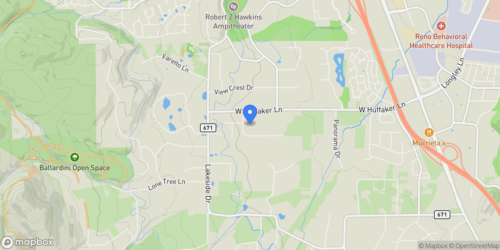 Map showing 1865 Olive Ln, Reno, NV 89511, Reno, Nevada, United States.