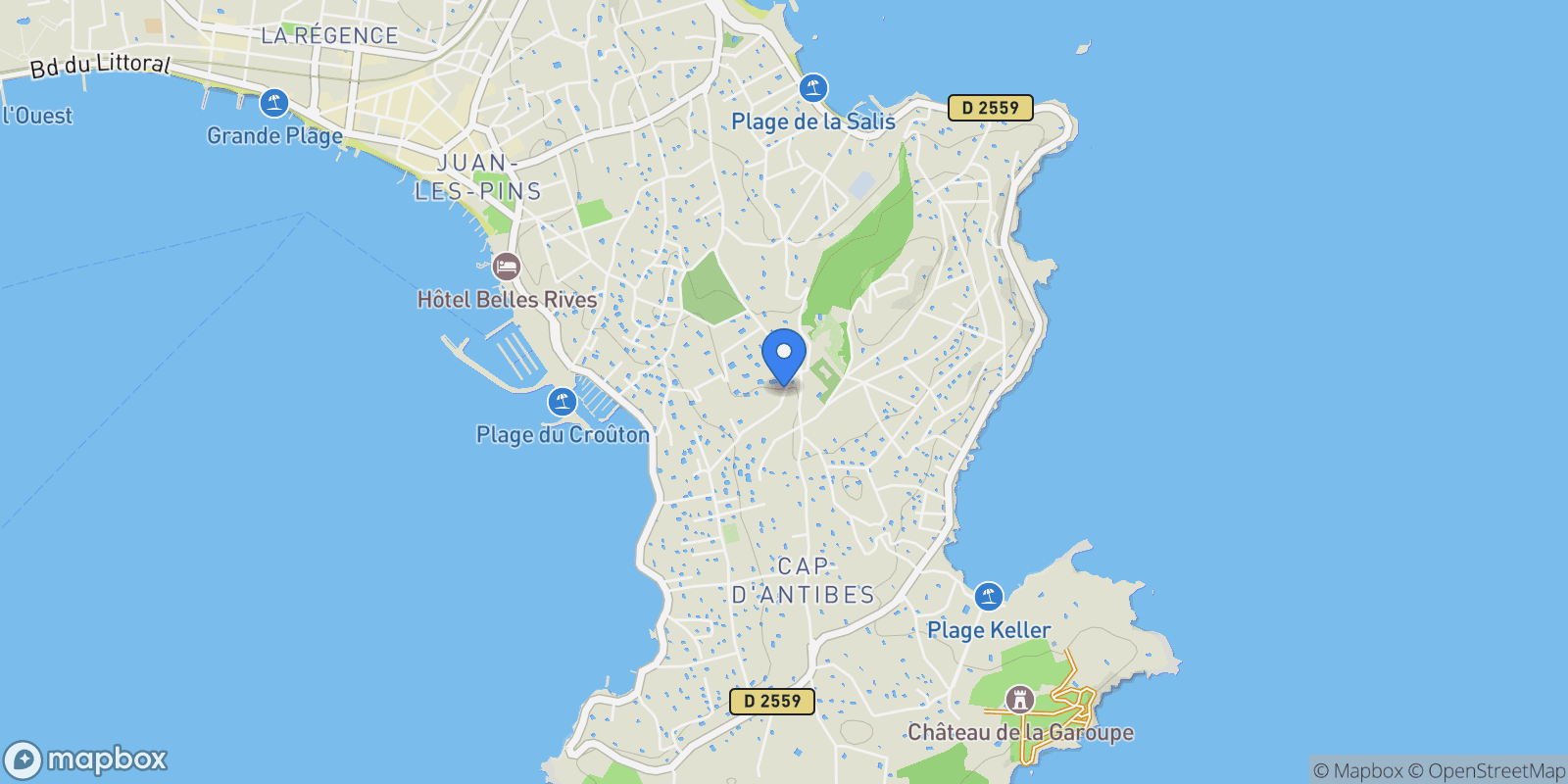 Map showing Antibes, U 06600, Antibes, Provence-Alpes-Côte d'Azur, France.