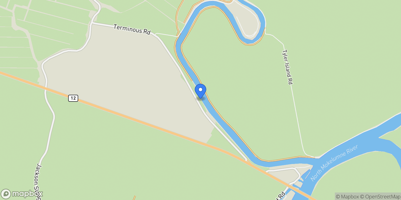 Map showing 17035 TERMINOUS RD, Isleton, California, United States.