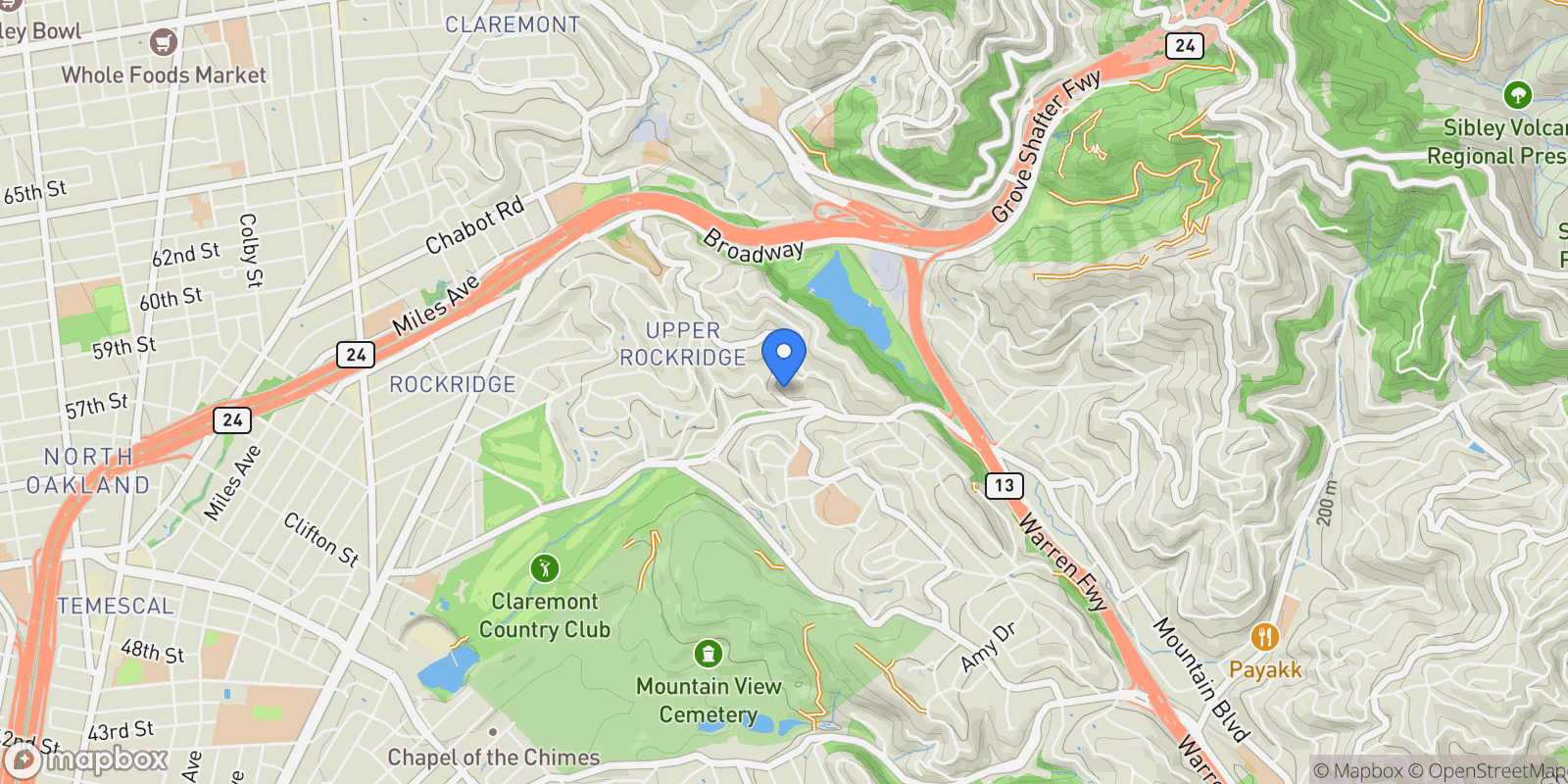 Map showing 5020 Golden Gate Ave, Oakland, California, United States.