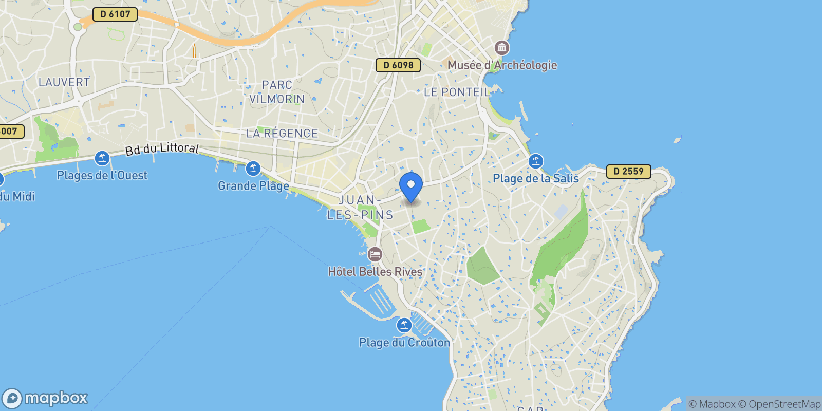 Map showing Antibes, Provence-Alpes-Côte d'Azur, France.