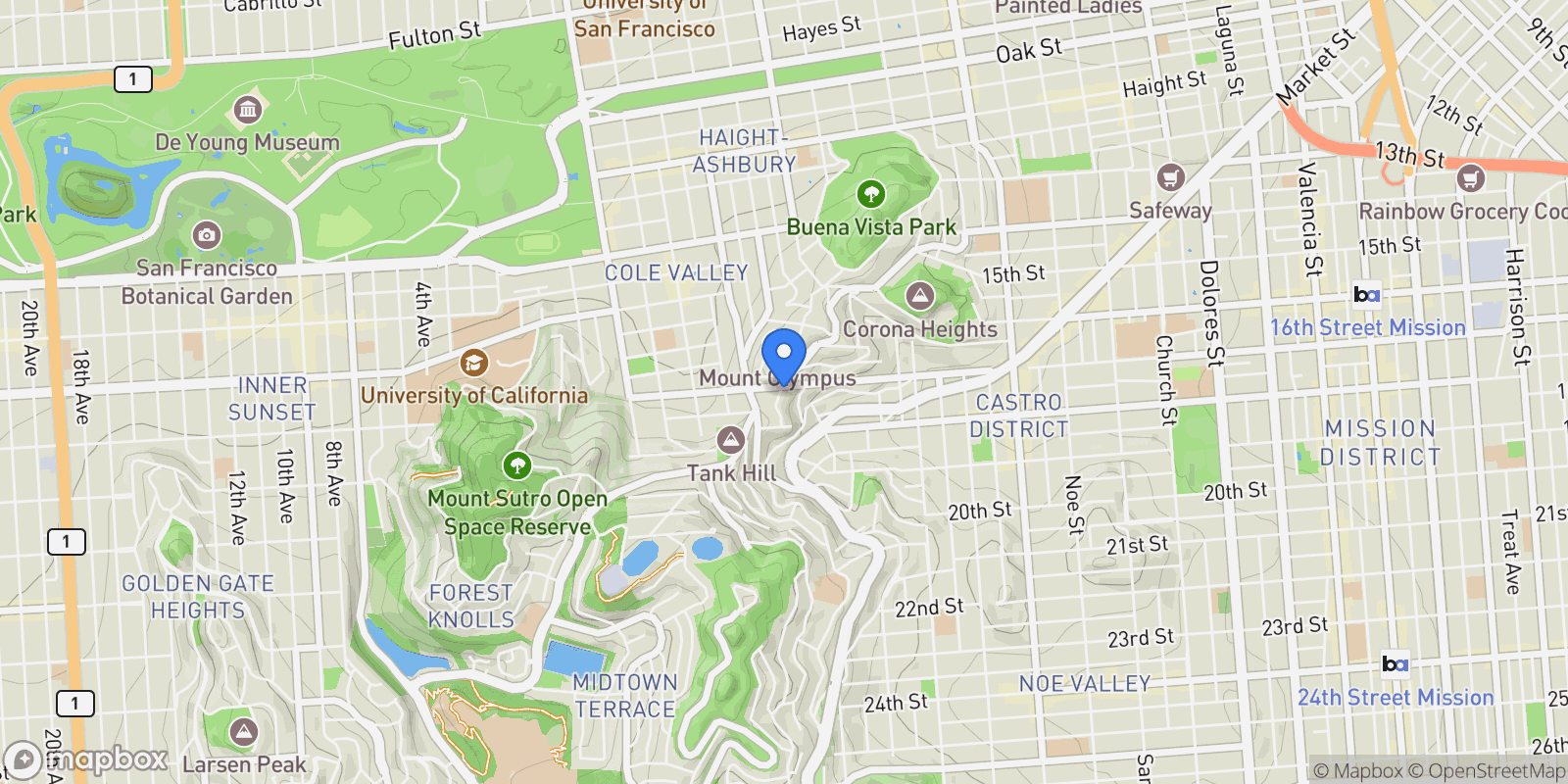 Map showing 4499 17th, San Francisco, California, United States.