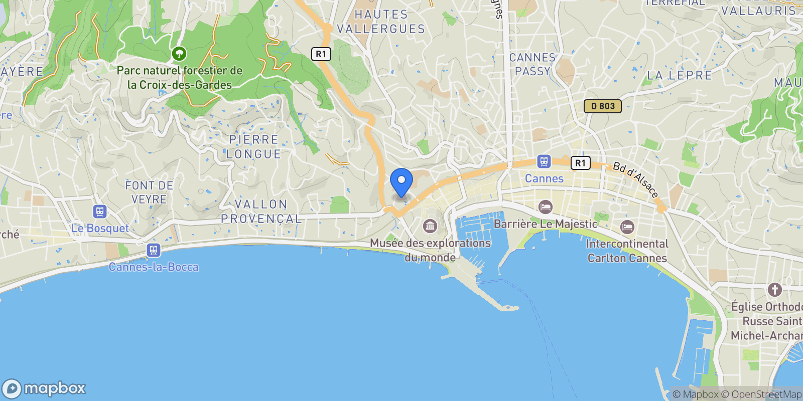 Map showing Cannes, Provence-Alpes-Côte d'Azur, France.