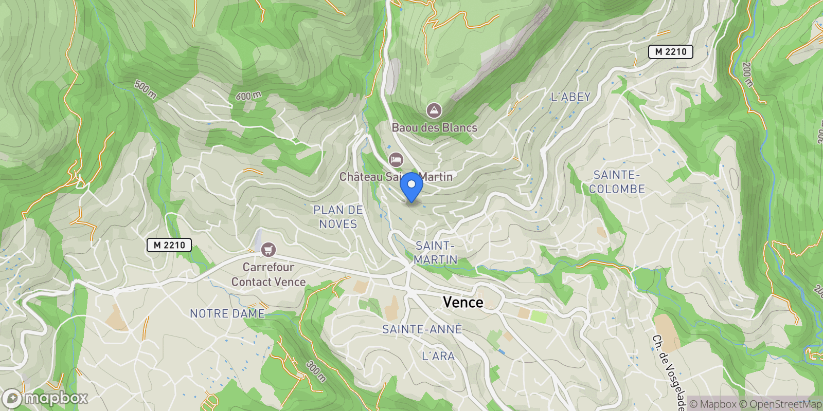 Map showing Vence, Provence-Alpes-Côte d'Azur, France.