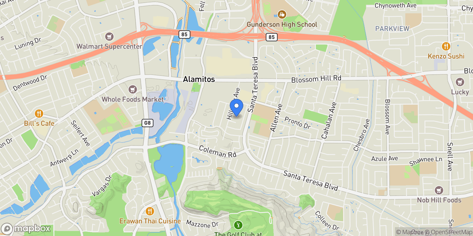 Map showing 882 Tallman Court, San Jose, California, United States.