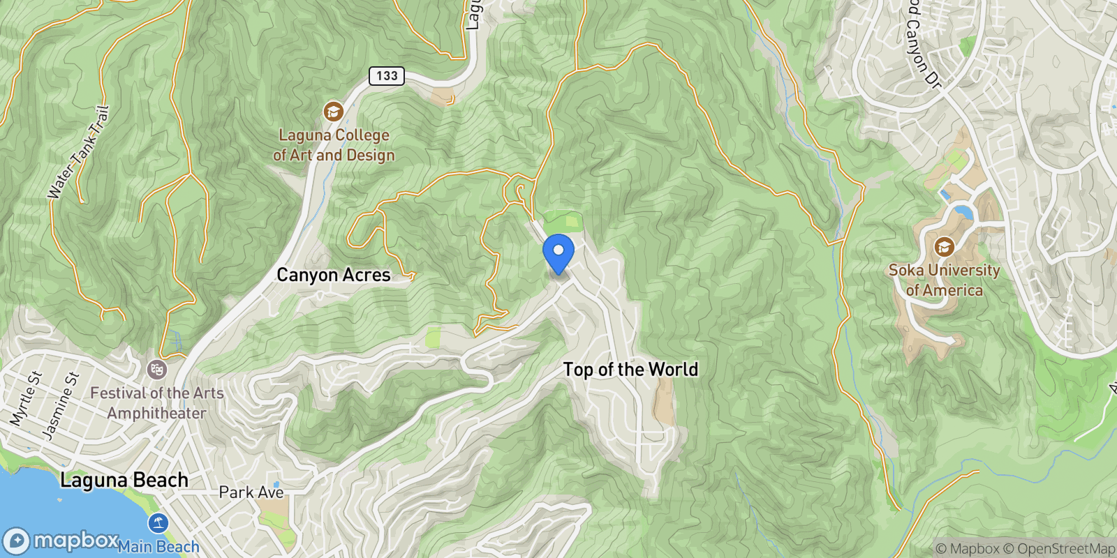 Map showing 3208 Bern Ct, Laguna Beach, CA 92651, Laguna Beach, California, United States.