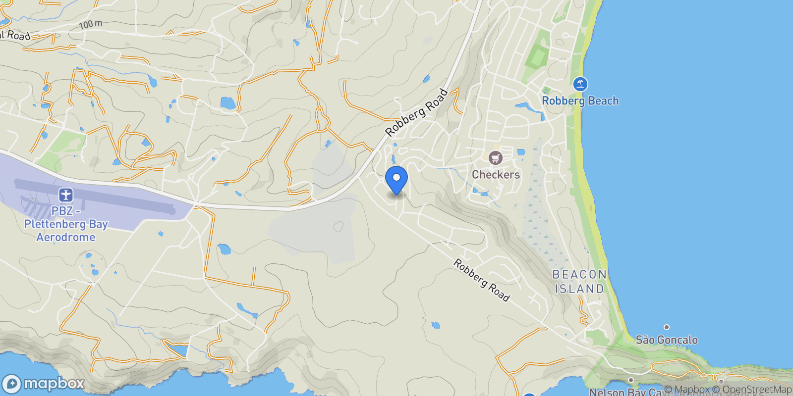 Map showing 18 Southern Right Drive, Plettenberg Bay, WC 6600, Plettenberg Bay, Western Cape, South Africa.