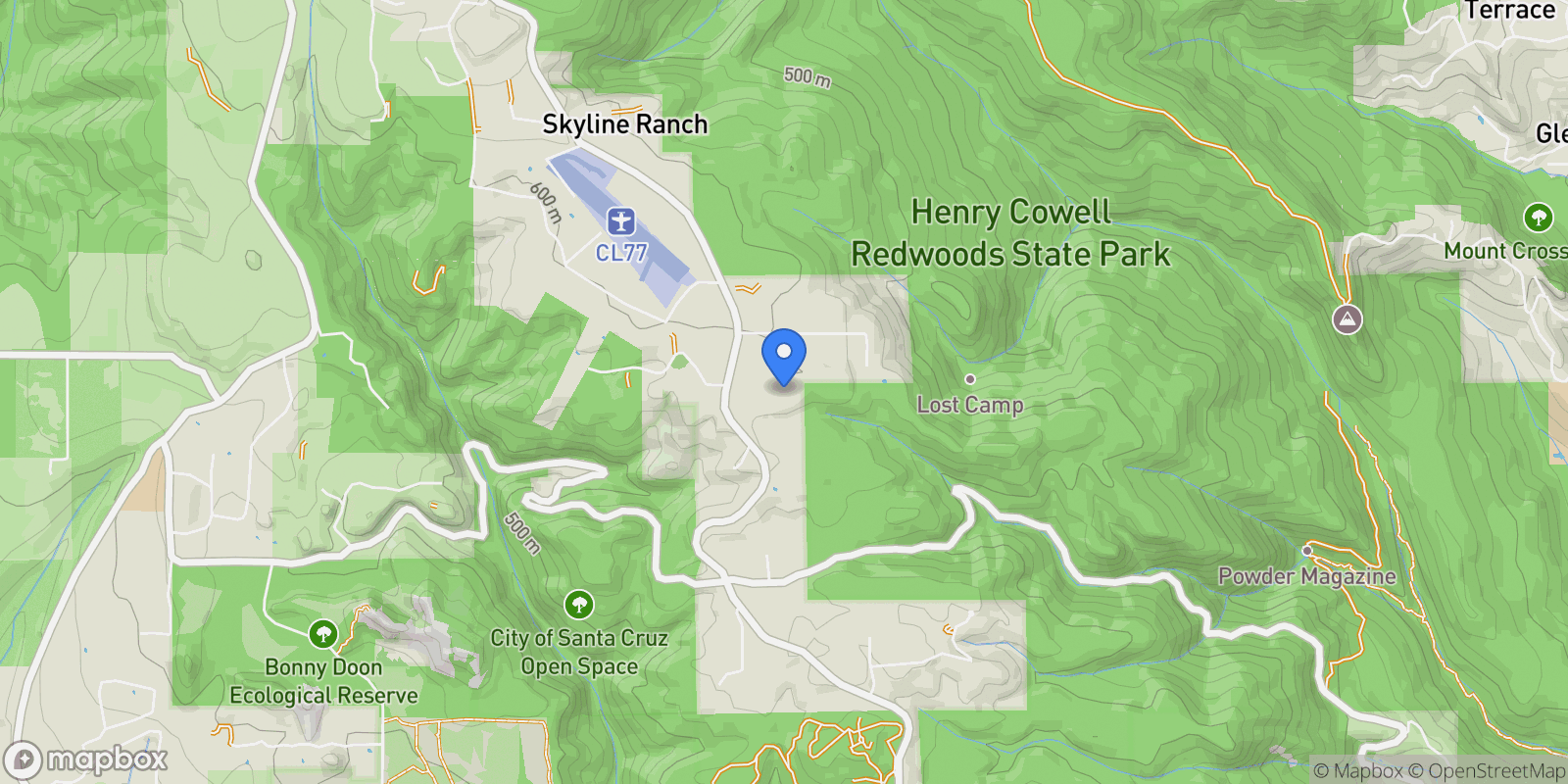 Map showing 7919 Empire Grade, Santa Cruz, California, United States.