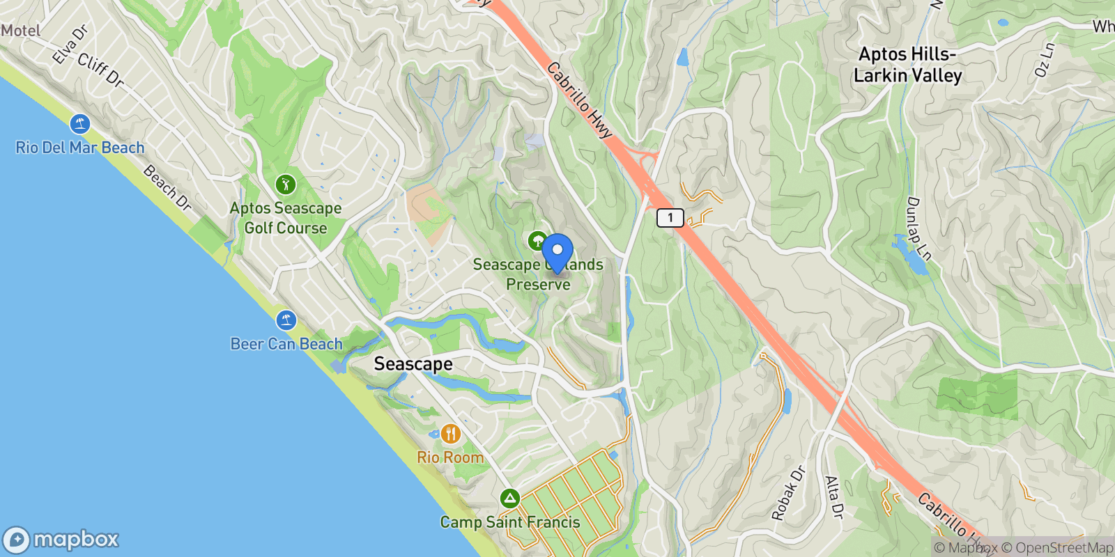 Map showing 153 Castillo Court, Aptos, California, United States.