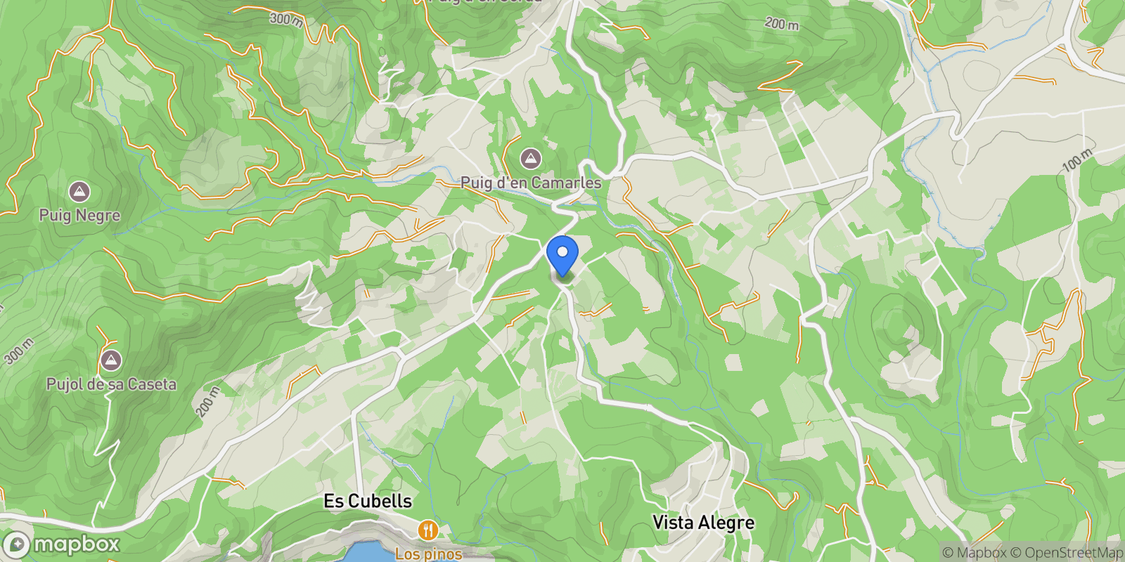 Map showing Carretera a Sant Agustí, Baleares, Es Cubells, Sant Josep de sa Talaia, Balearic Islands.