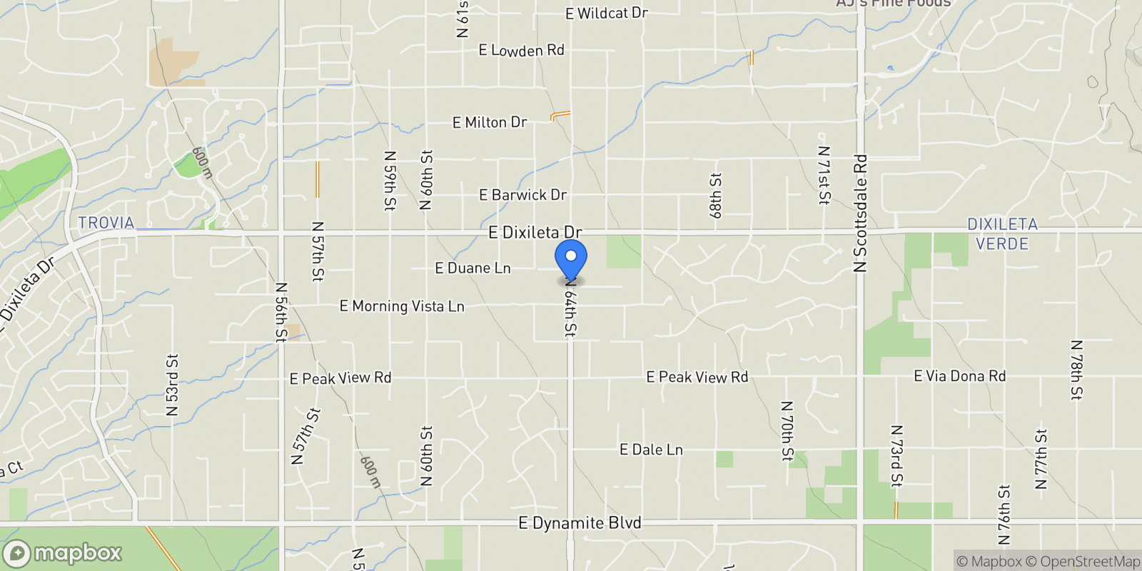 Map showing 29449 N 64TH STREET, Carefree, Arizona, United States.