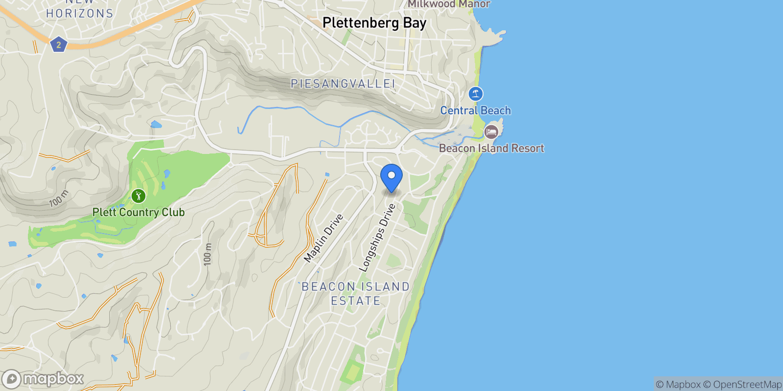 Map showing 7 The Tides, Plettenberg Bay, WC 6600, Plettenberg Bay, Western Cape, South Africa.