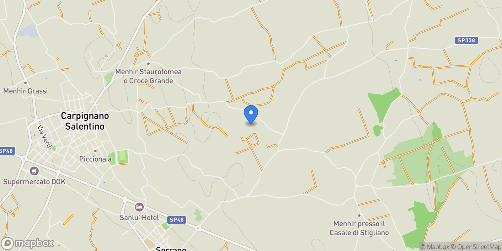 Map showing 59W7+WC, 73020 Carpignano Salentino, Province of Lecce, Italy, Apulia, Italy.