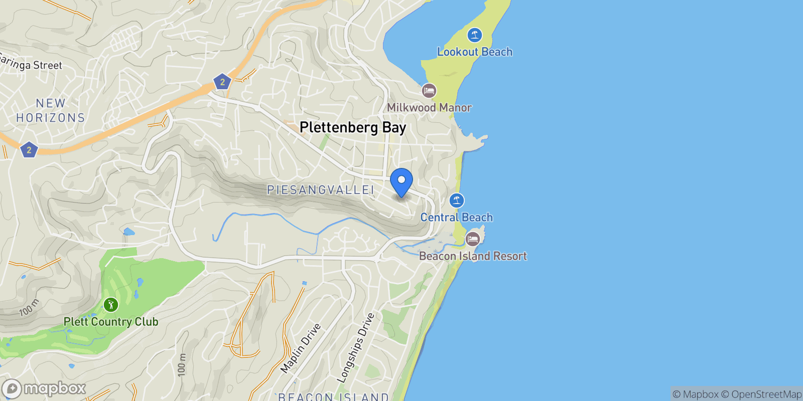 Map showing 15 of 428 Luka Wines, Plettenberg Bay, WC 6600, Plettenberg Bay, Western Cape, South Africa.