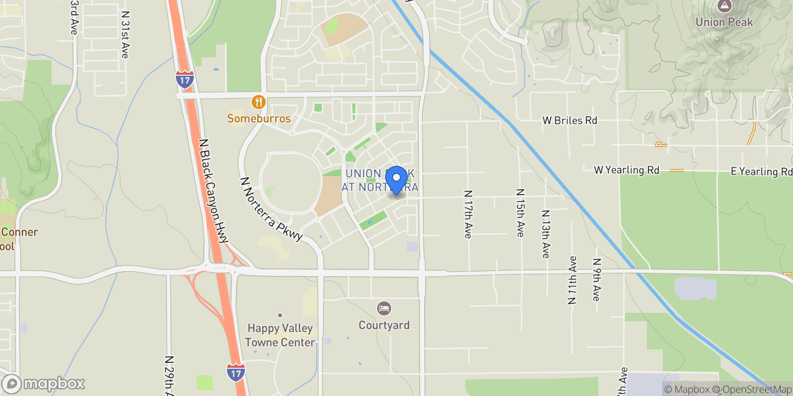 Map showing 1936 W UNION PARK DRIVE, Phoenix, Arizona, United States.