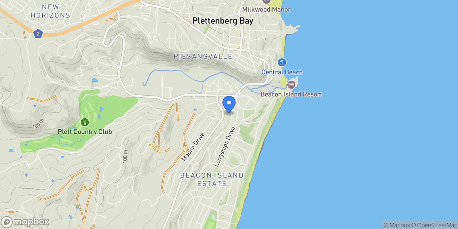 Map showing 20 The Tides, Plettenberg Bay, WC 6600, Plettenberg Bay, Western Cape, South Africa.