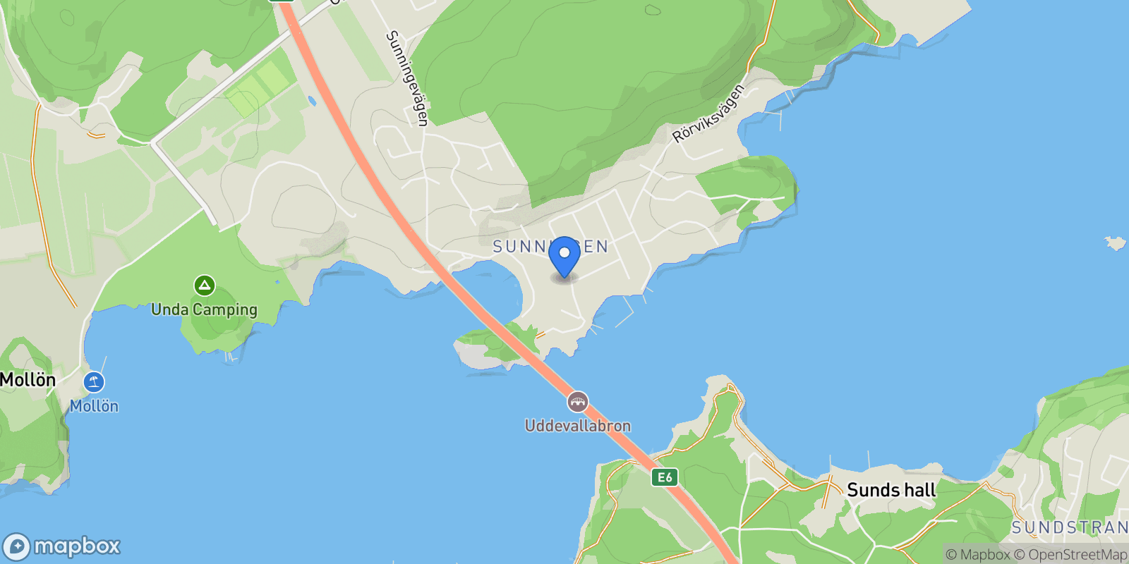 Map showing Sandbryggevägen 4, Uddevalla, O, Uddevalla, Västra Götaland County, Sweden.