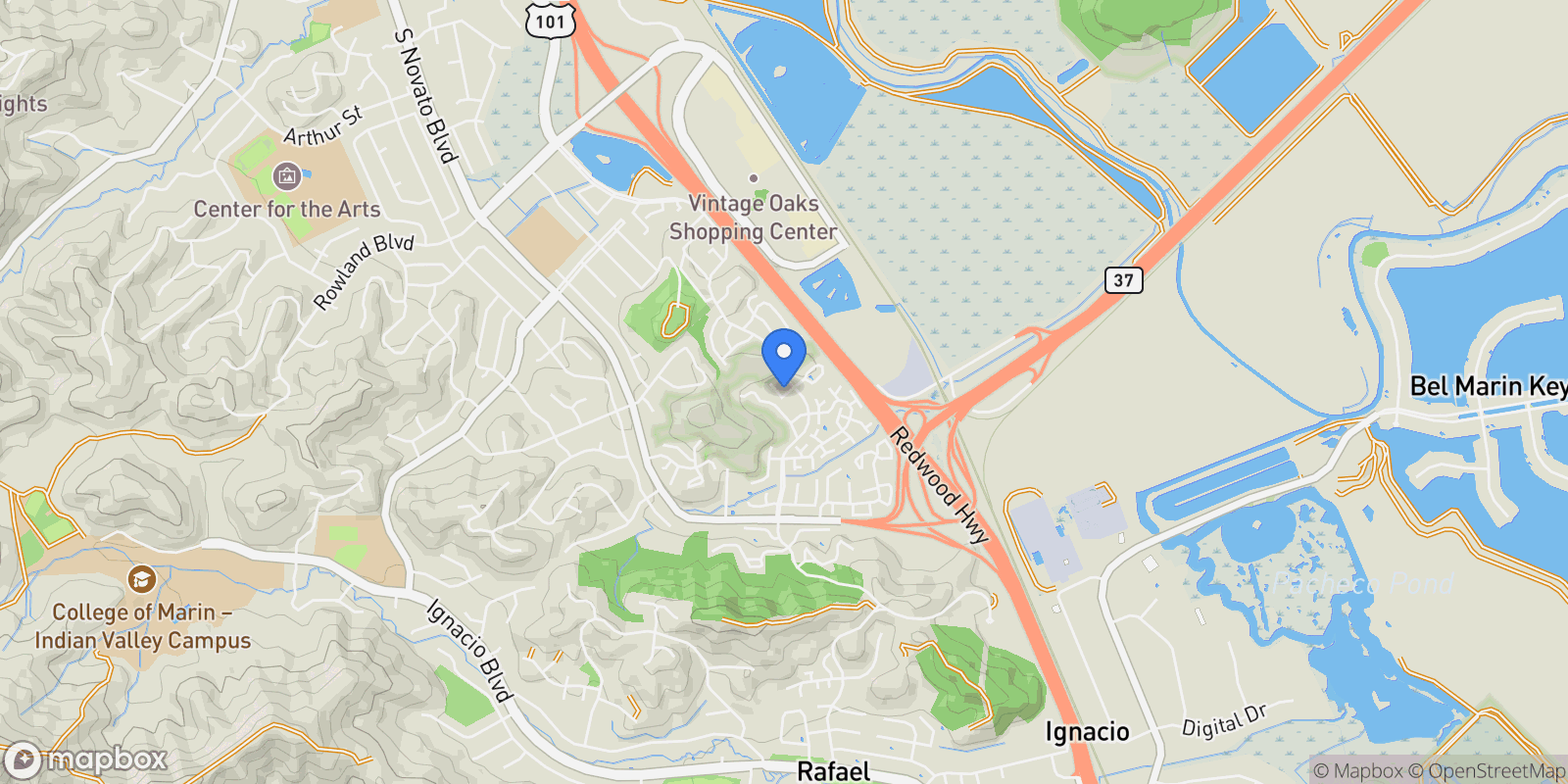 Map showing 106 Albion Court, Petaluma, California, United States.