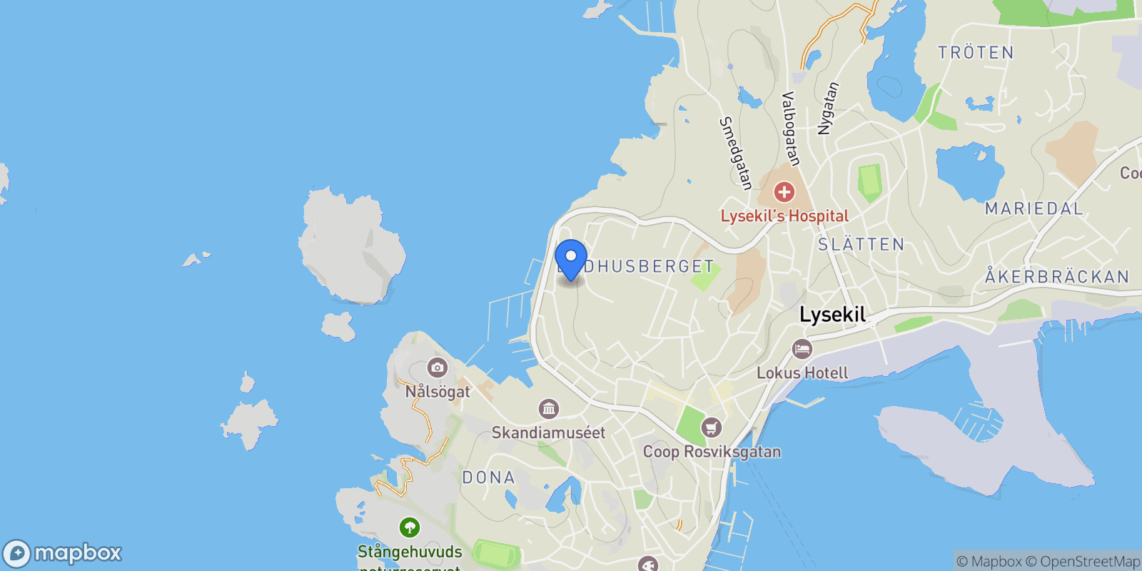 Map showing Skeppsholmsgatan 22, Lysekil, O, Lysekil, Västra Götaland County, Sweden.