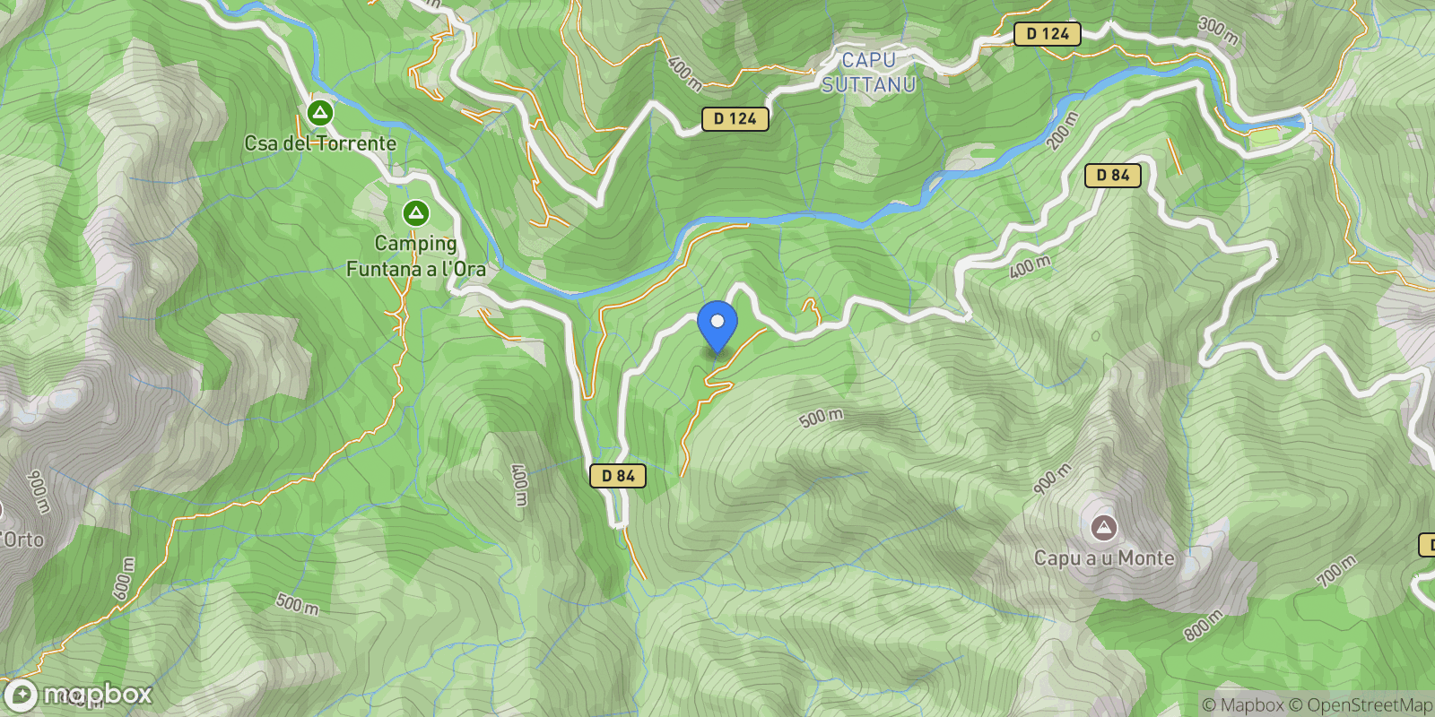 Map showing Ota, Corsica, France.