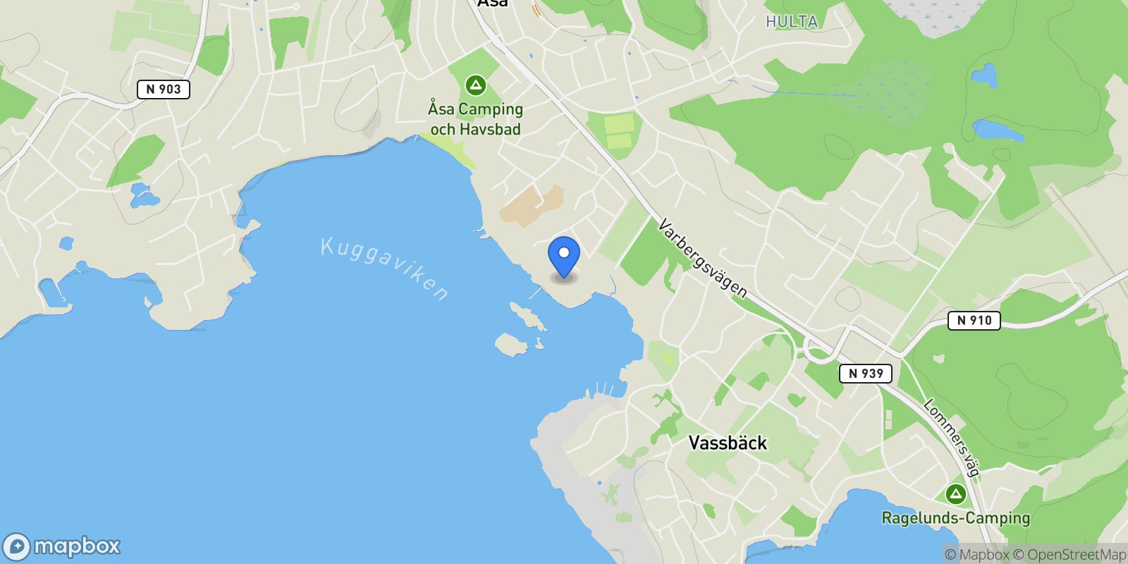 Map showing Krokviksvägen 42, Kungsbacka, N 43954, Åsa, Halland County, Sweden.