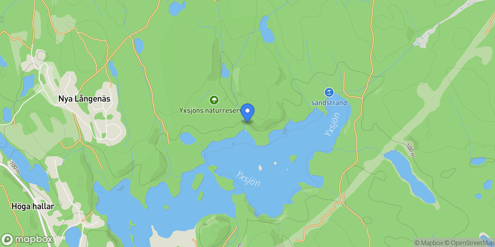 Map showing Yxsjön 201, 202, Mölnlycke, O 43539, Råda Östra, Västra Götaland County, Sweden.
