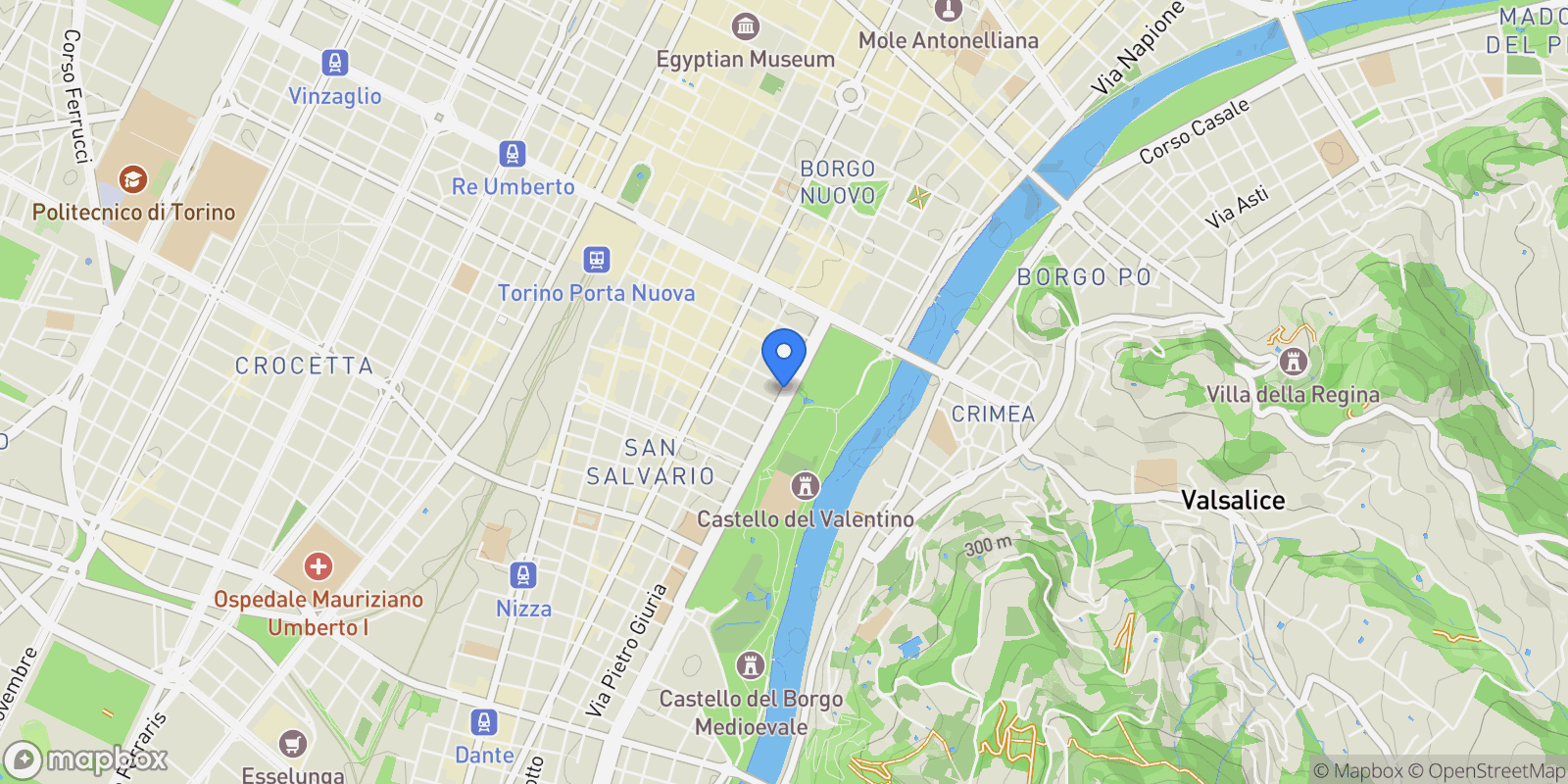 Map showing Torino, Torino, Turin, Piedmont, Italy.
