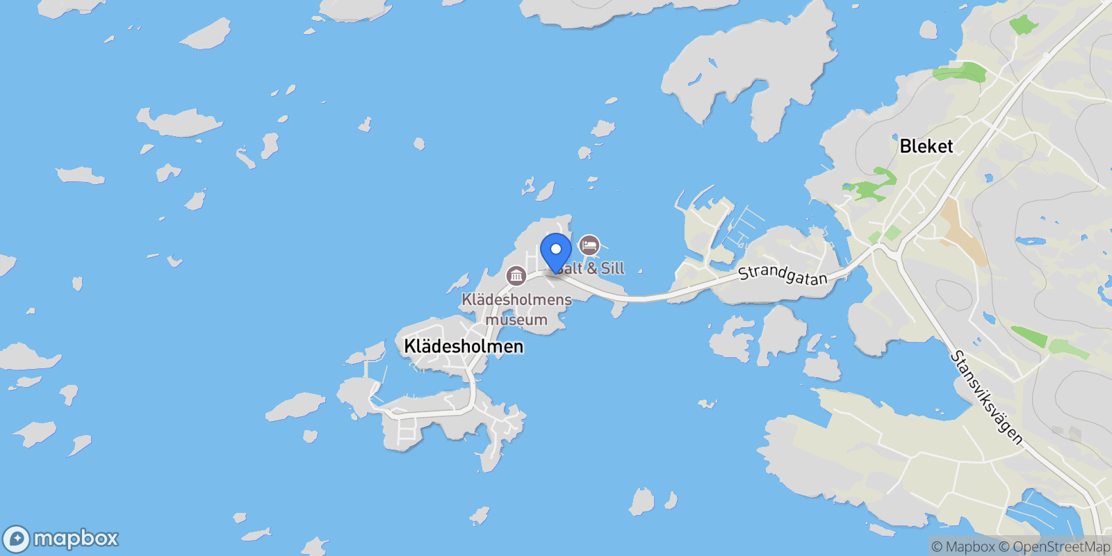 Map showing Strandgatan 3, Klädesholmen, O, Klädesholmen, Västra Götaland County, Sweden.