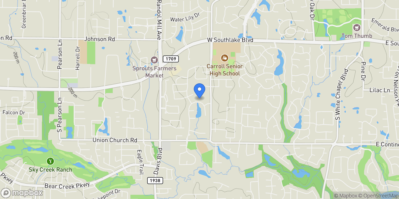 Map showing 710 Deer Hollow Boulevard , Southlake, TX 76092, Grapevine, Texas, United States.