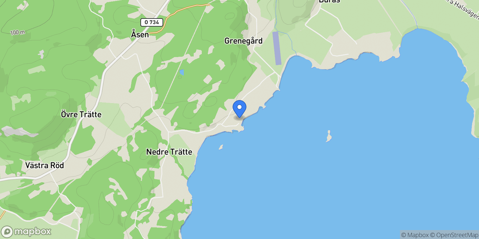 Map showing Nedre trätte 467, Orust, O 47294, Svanesund, Västra Götaland County, Sweden.