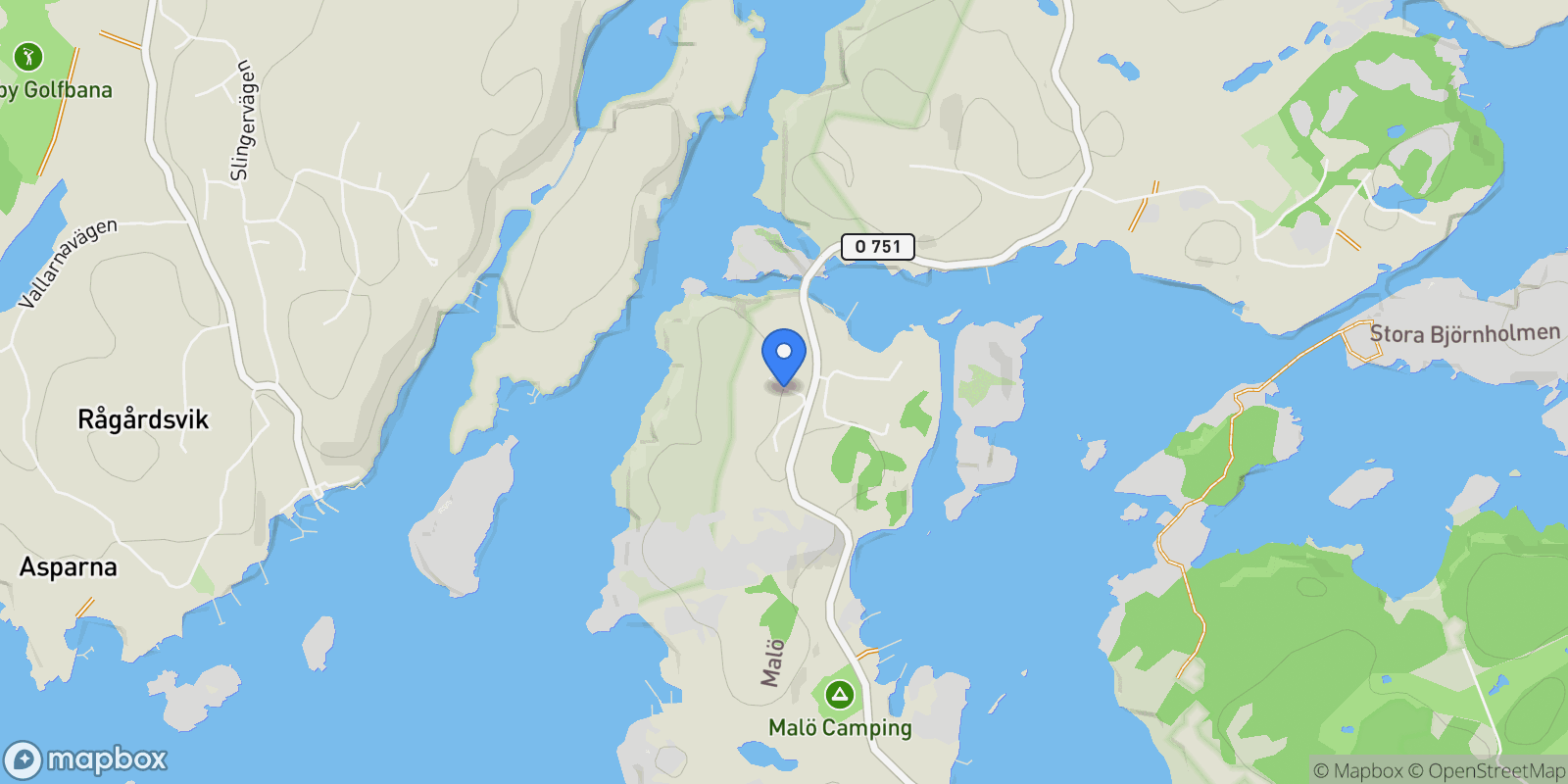 Map showing Flatön 512, Ellös, O 47491, Ellös, Västra Götaland County, Sweden.