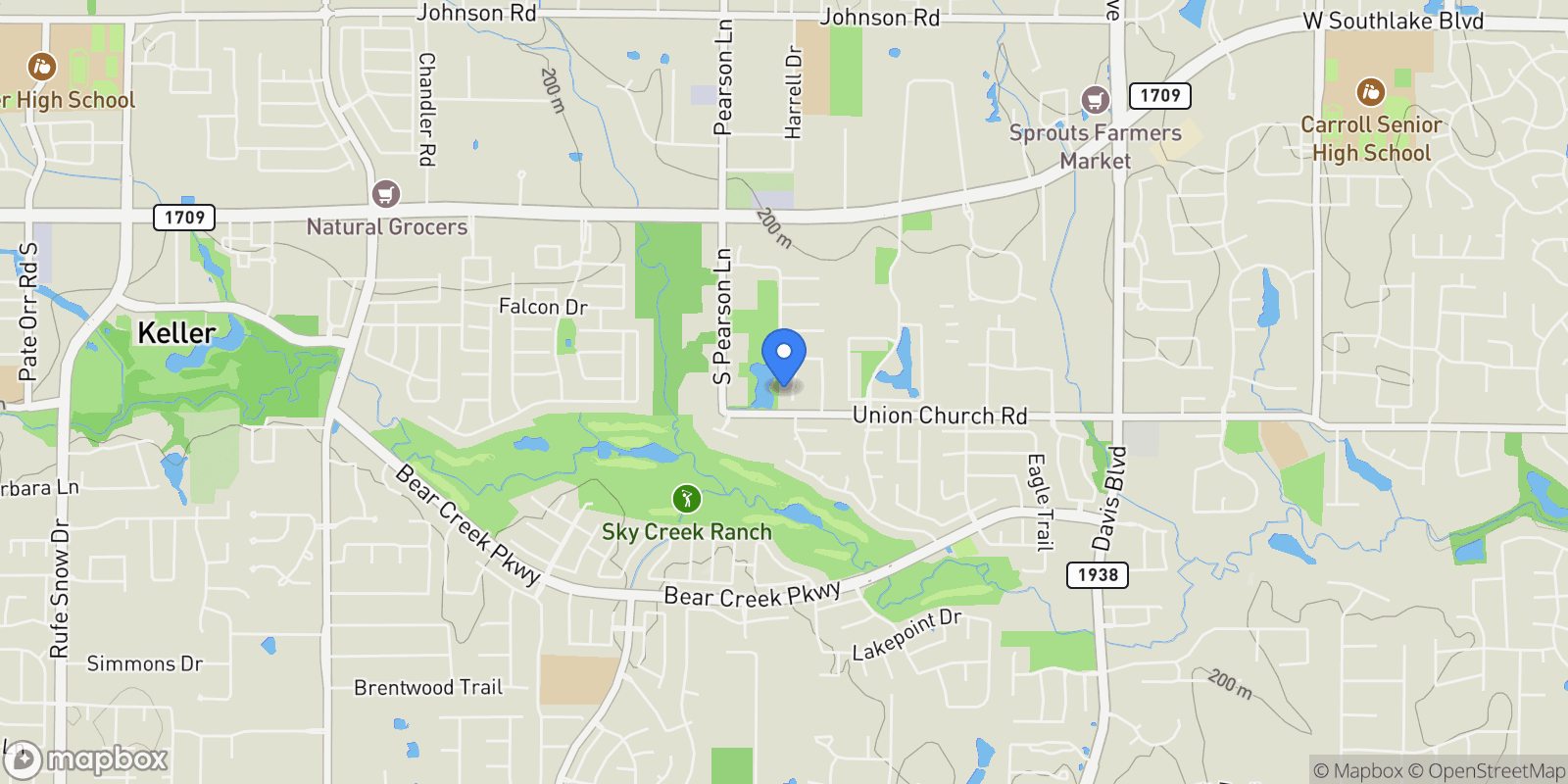 Map showing 540 Michener Court , Southlake, TX 76092, Keller, Texas, United States.